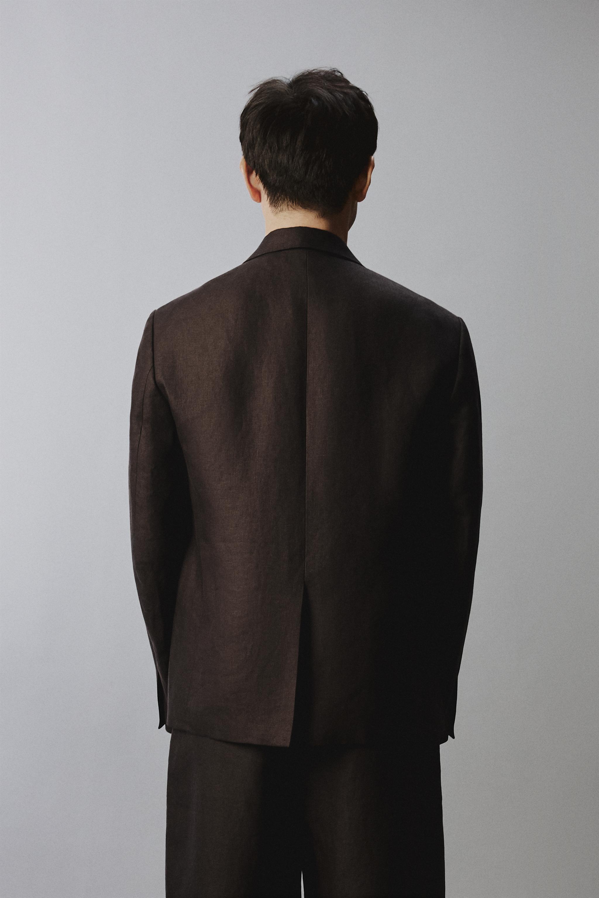 100% LINEN DOUBLE BREASTED SUIT JACKET